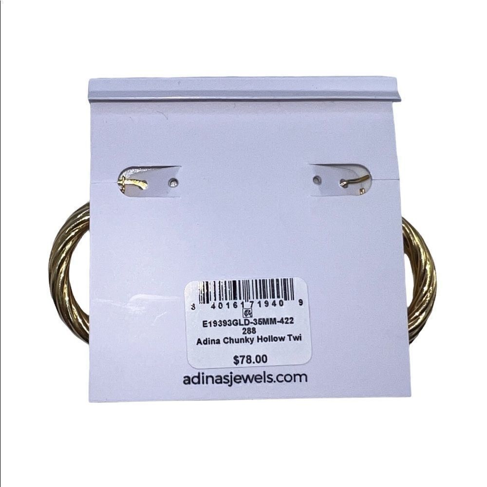 Adinas Jewels 18k Gold Plated Chunky Swirl Hoop Earrings New - Picture 3 of 3